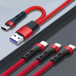 MOMAX Apple MFi Certified Multi Charging Cable USB A to Type C / Micro / IP 3 A Fast Charging Nylon Braided Durable 3 in 1 For Macbook iPad Samsung Phone Accessory