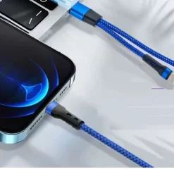 MOMAX Apple MFi Certified Multi Charging Cable USB A to Type C / Micro / IP 3 A Fast Charging Nylon Braided Durable 3 in 1 For Macbook iPad Samsung Phone Accessory