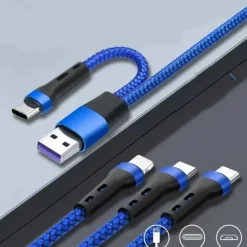 MOMAX Apple MFi Certified Multi Charging Cable USB A to Type C / Micro / IP 3 A Fast Charging Nylon Braided Durable 3 in 1 For Macbook iPad Samsung Phone Accessory