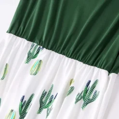 Mommy and Me Dresses Graphic Home Green Sleeveless Mommy And Me Outfits Daily Matching Outfits