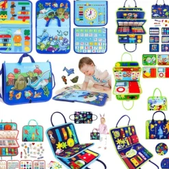 Montessori Toys Felt Busy Board Bag Early Education Puzzle Learning Board Montessori Training For Young ChildrenTeaching Aids