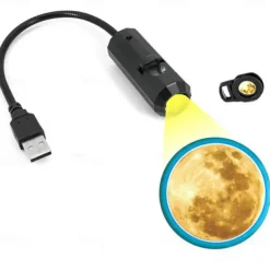 Moon Earth Astronaut Lamp Projector Night Light 360 Moon Projection Light USB Star Night Light Charging Lighting with 3 ModesRomantic Atmosphere Lamp for Selfie Backgroun Bedroom Decor