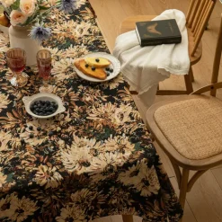 Moroccan Jacquard Tablecloth Stain and Wrinkle Resistant Washable Polyester Table Cloth, Decorative Fabric Table Cover for Dining Table, Buffet Parties and Camping