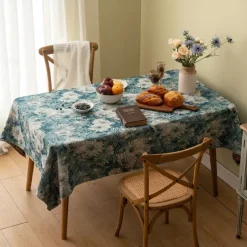 Moroccan Jacquard Tablecloth Stain and Wrinkle Resistant Washable Polyester Table Cloth, Decorative Fabric Table Cover for Dining Table, Buffet Parties and Camping