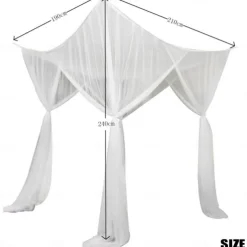 Mosquito Net Bed Canopy, 4 Corner Post Canopy Bed Curtains with 4 Hanging Hooks, 30ft Tether and 4 Tassel Hanging Pendants for Full/Queen/King Size