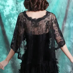 Mother's Wraps Elegant Sun Protection Half Sleeve Lace Wedding Wraps With Lace For Wedding Summer