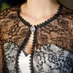 Mother's Wraps Elegant Sun Protection Short Sleeve Lace Wedding Wraps With Lace For Wedding Summer