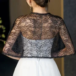 Mother's Wraps Elegant Sun Protection Short Sleeve Lace Wedding Wraps With Lace For Wedding Summer