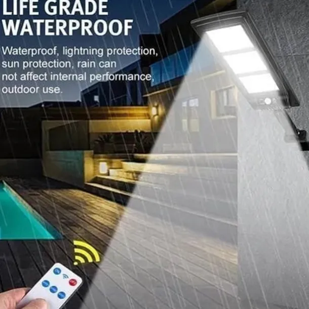 Motian Solar LED Lamp 6000K Street Light with Remote Control 3 Function Human Body Induction Light Outdoor Yard Supply