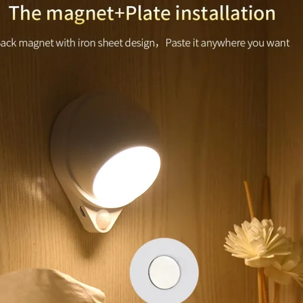 Motion Sensor Light LED Night Light USB Rechargeable Night Lamp For Kitchen Cabinet Wardrobe Lamp Staircase Closet Wall Light