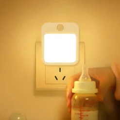 Motion Sensor Light LED Night Light Modes Switching Brightness Adjustable Just Plug In Outlet Light and Dark Sensor