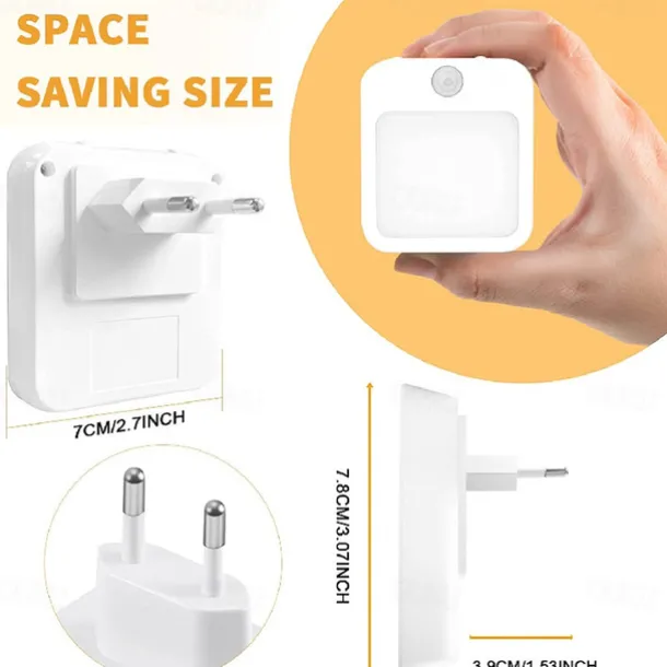 Motion Sensor Light LED Night Light Modes Switching Brightness Adjustable Just Plug In Outlet Light and Dark Sensor