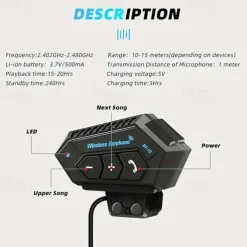 Motorcycle Helmet Bluetooth Headset Wireless Riding Music Headset Waterproof Noise Reduction