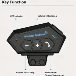 Motorcycle Helmet Bluetooth Headset Wireless Riding Music Headset Waterproof Noise Reduction