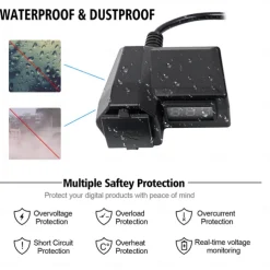 Motorcycle Mobile Phone Charger 3.4A Dual USB With Cigarette Lighter 10-24V With Voltage Display Meter Modification Accessories