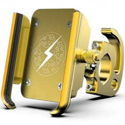 Motorcycle Phone Holder GPS Mount Holder Mountain Bike Rotary Navigation Aluminum Alloy Mobile Phone Bracket for Ios Android Phone