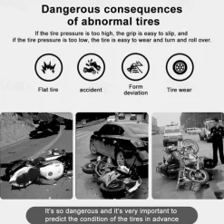 Motorcycle TPMS Motor Tire Pressure Tyre Temperature Monitoring Alarm System with 2 External Sensors