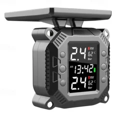 Motorcycle TPMS Motor Tire Pressure Tyre Temperature Monitoring Alarm System with 2 External Sensors