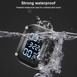 Motorcycle TPMS Motor Tire Pressure Tyre Temperature Monitoring Alarm System with 2 External Sensors