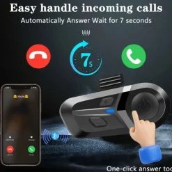 Motorcycle Wireless 5.3 Helmet Headset Earphone Wireless Hands-Free Call Kit Stereo Anti-Interference Music Player Speaker