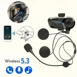 Motorcycle Wireless 5.3 Helmet Headset Earphone Wireless Hands-Free Call Kit Stereo Anti-Interference Music Player Speaker