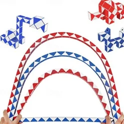 MoYu Fidget Snake Cube Twist Puzzle Magic Snake for Festive, Adults, Teens,Party Favors Stocking Stuffers Goodie Bag Fillers - 3 Pcs