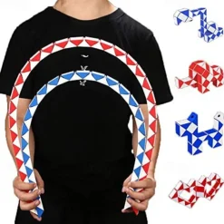 MoYu Fidget Snake Cube Twist Puzzle Magic Snake for Festive, Adults, Teens,Party Favors Stocking Stuffers Goodie Bag Fillers - 3 Pcs