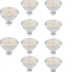 Mr16 LED Bulb 4W 3000K Warm White/6000K White 12V Low Voltage for Track Lights Fiber Optics Desk Lamps Spotlights with Glass Cover 1/10 Pcs