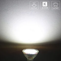 Mr16 LED Bulb 4W 3000K Warm White/6000K White 12V Low Voltage for Track Lights Fiber Optics Desk Lamps Spotlights with Glass Cover 1/10 Pcs