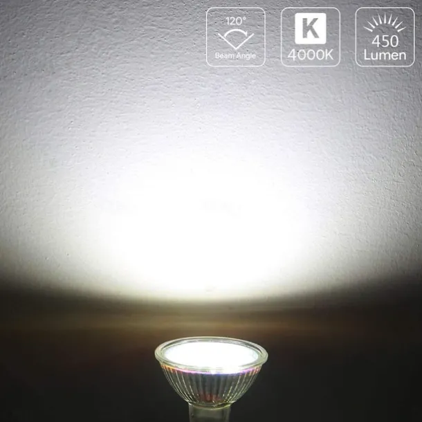 Mr16 LED Bulb 4W 3000K Warm White/6000K White 12V Low Voltage for Track Lights Fiber Optics Desk Lamps Spotlights with Glass Cover 1/10 Pcs