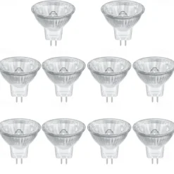MR11 20W 12V Light Bulbs GU4 Bi Pin Base Spotlight Bulb Dimmable Warm White MR11 Bulbs for Landscape Track Lights Fiber Optics Desk Lamps 10pcs