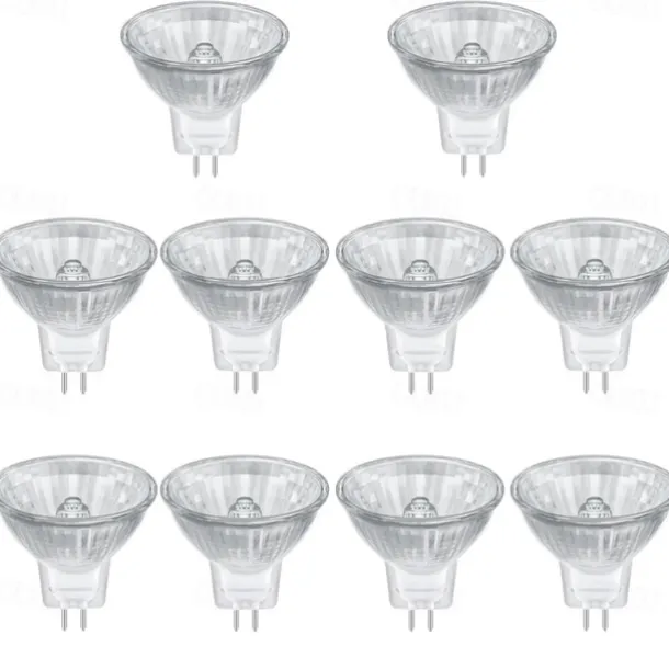 MR11 20W 12V Light Bulbs GU4 Bi Pin Base Spotlight Bulb Dimmable Warm White MR11 Bulbs for Landscape Track Lights Fiber Optics Desk Lamps 10pcs