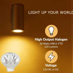 MR11 20W 12V Light Bulbs GU4 Bi Pin Base Spotlight Bulb Dimmable Warm White MR11 Bulbs for Landscape Track Lights Fiber Optics Desk Lamps 10pcs