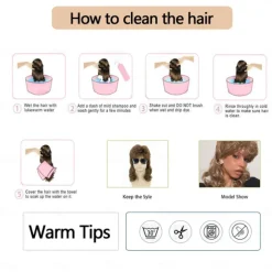 Mullet Wig for Men 80s Wig Curly Wig for Men Women Carnival Costume Fashion Wig Fancy Party Accessories Wig