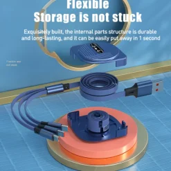 Multi Charging Cable 3.9ft USB A to Lightning / micro / USB C 3 A Fast Charging 3 in 1 Magnetic 540 Rotation For Samsung iPhone Phone Accessory