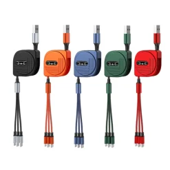 Multi Charging Cable 3.9ft USB A to Lightning / micro / USB C 3 A Fast Charging 3 in 1 Magnetic 540 Rotation For Samsung iPhone Phone Accessory