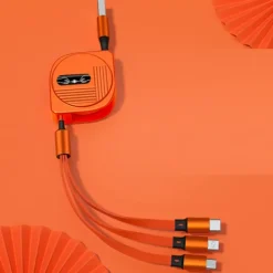 Multi Charging Cable 3.9ft USB A to Lightning / micro / USB C 3 A Fast Charging 3 in 1 Magnetic 540 Rotation For Samsung iPhone Phone Accessory