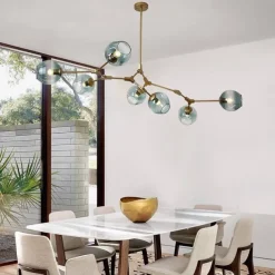 Multi Heads Magic Bean Chandelier Warm White Light Creative Art Modern Living Room Lamp Heteromorphic Nordic Simple Molecular Glass Ball Dining Room AC110V AC220V