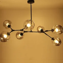 Multi Heads Magic Bean Chandelier Warm White Light Creative Art Modern Living Room Lamp Heteromorphic Nordic Simple Molecular Glass Ball Dining Room AC110V AC220V