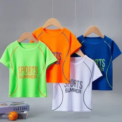 Multi Packs 4pcs Boys Crew Neck Short Sleeves T Shirt Tee Top Print Graphic Vacation Daily Wear Polyester Spring & Summer