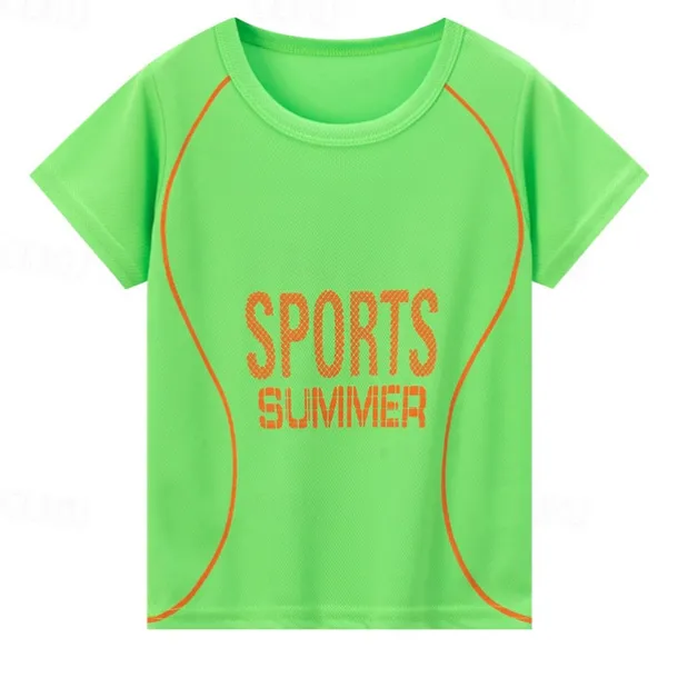 Multi Packs 4pcs Boys Crew Neck Short Sleeves T Shirt Tee Top Print Graphic Vacation Daily Wear Polyester Spring & Summer
