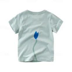 Multi Packs 3pcs Boys Crew Neck Short Sleeves Gray+Yellow+Green T Shirt Tee Top Print Graphic Vacation Daily Wear 100% Cotton Spring & Summer