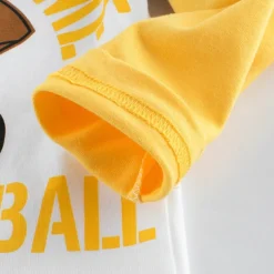 Multi Packs 2pcs Boys Crew Neck Long Sleeve Green+Yellow T Shirt Tee Top Print Graphic Vacation Daily Wear 100% Cotton Spring & Fall