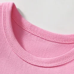 Multi Packs 3pcs Girls' Crew Neck Short Sleeves Rose Red+Blue+Pink T Shirt Tee Top Print Graphic Vacation Daily Wear 100% Cotton Spring & Summer