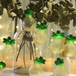 Multicolor String Lights, Summer Beach Flip Flop Themed Slipper String Lights, Battery Operated Summer Fruit String Lights - Watermelon & Pineapple Design Indoor Decoration Lights Perfect for Parties Patio and Garden Decor LED Festive String Lights