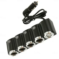 Multi-function 4 Way 12V-24V Car Cigarette Lighter Splitter Multi Socket Dual USB Plug Charger