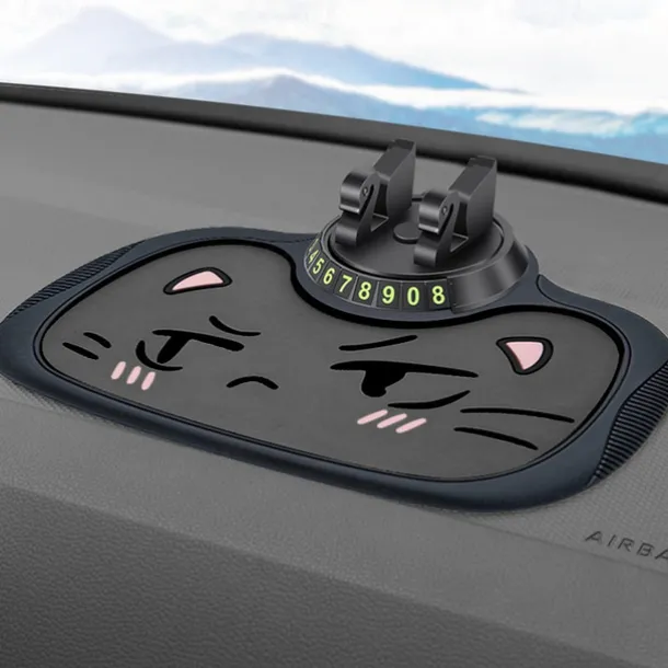 Multifunction Car Anti-Slip Mat Auto Phone Holder - 3-in-1 Dashboard Organizer with Rotating Phone Bracket - Non-Slip PVC Material