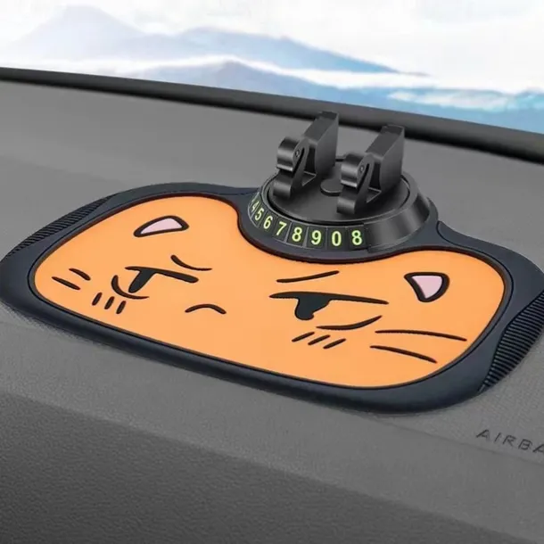 Multifunction Car Anti-Slip Mat Auto Phone Holder - 3-in-1 Dashboard Organizer with Rotating Phone Bracket - Non-Slip PVC Material