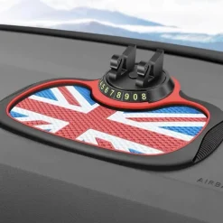 Multifunction Car Anti-Slip Mat Auto Phone Holder - 3-in-1 Dashboard Organizer with Rotating Phone Bracket - Non-Slip PVC Material