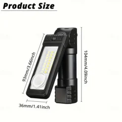 Multifunction Flashlight Headlamp USB Rechargeable Tail Light with Magnetic Adsorption Function Multi-mode Lighting Repair Light for Camping, Traveling and Indoor Outdoor Use